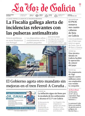 Cover of La Voz de Galicia (Ferrol)