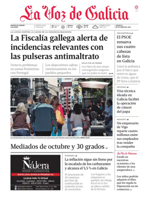 Cover of La Voz de Galicia (Ourense)
