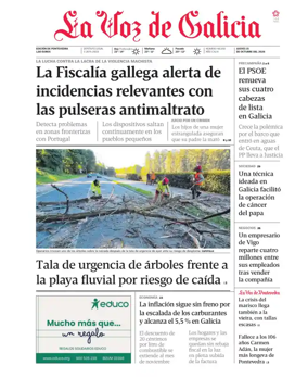 Cover of La Voz de Galicia (Pontevedra)