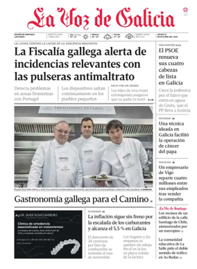 Cover of La Voz de Galicia (Santiago)