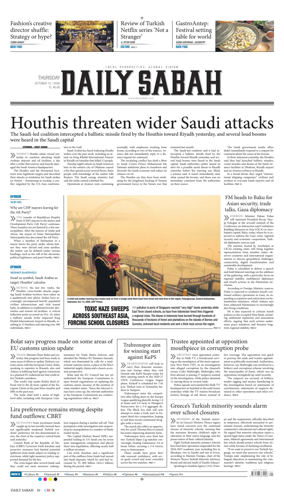 Cover of Daily Sabah (Turkey)