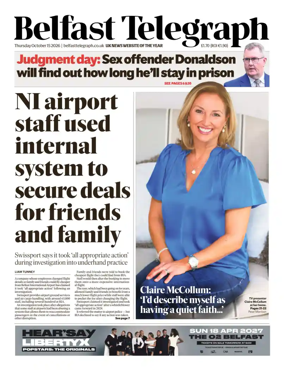 Cover of Belfast Telegraph