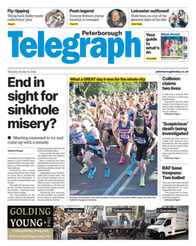 Cover of The Peterborough Evening Telegraph