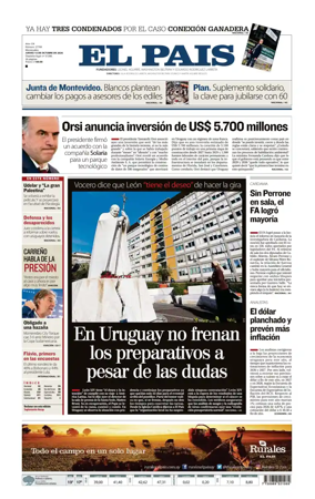 Cover of El Pais (Uruguay)