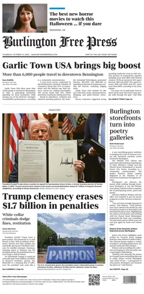 Cover of Burlington Free Press