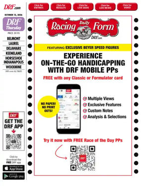 Cover of Daily Racing Form National Digital Edition