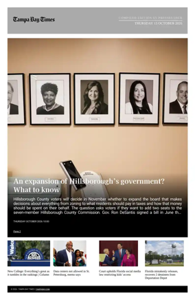 Cover of Tampa Bay Times TFP