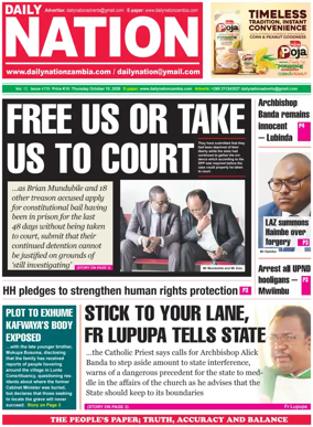 Cover of Daily Nation Newspaper