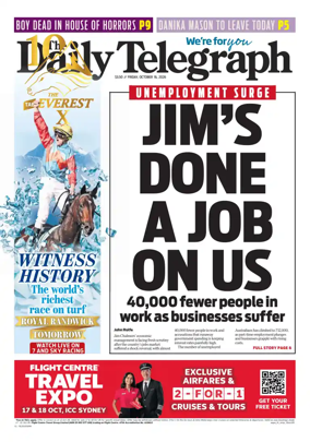 Cover of The Daily Telegraph (Sydney)