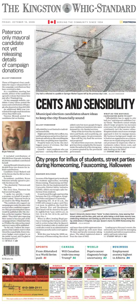 Cover of Kingston Whig-Standard