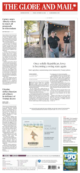 Cover of The Globe and Mail (Ontario Edition)