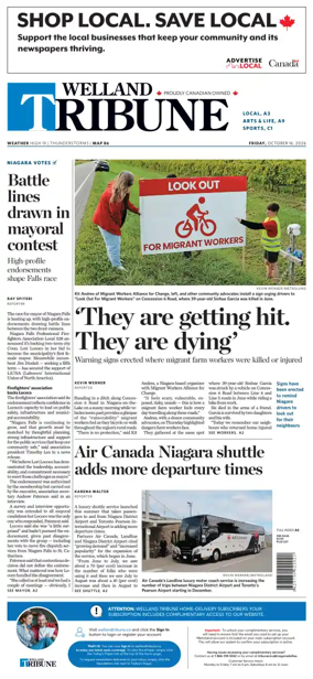 Cover of The Welland Tribune