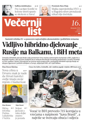 Cover of Vecernji list BiH