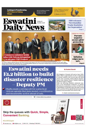 Cover of Eswatini Daily News