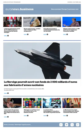Cover of Euronews Business (French)