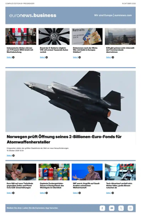 Cover of Euronews Business (German)