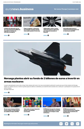 Cover of Euronews Business (Spanish) Compiled Edition