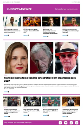 Cover of Euronews Culture and Sport (Portuguese)