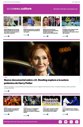 Cover of Euronews Culture and Sport (Spanish) Compiled Edition