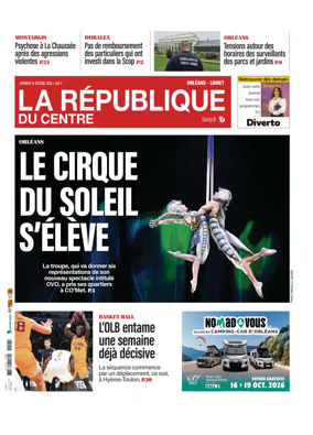 Cover of La Republique du Centre (Orleans - Loiret))