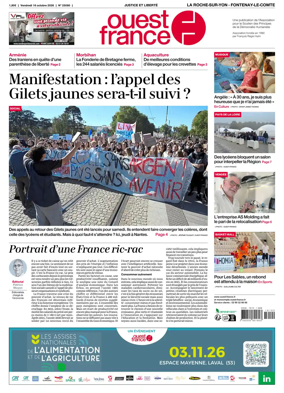 Cover of Ouest France (La Roche-sur-Yon - Fontenay-le-Comte)
