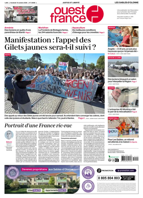 Cover of Ouest France (Les Sables-d'Olonne)