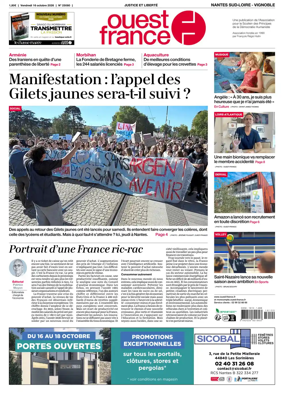 Cover of Ouest France (Nantes / Sud-Loire / Vignoble)