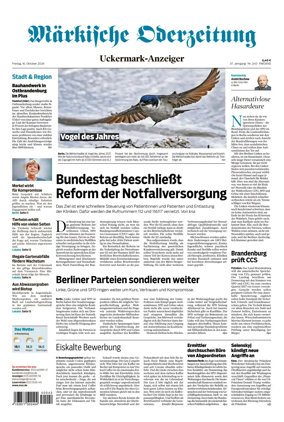 Cover of Markische Oderzeitung Uckermarkanzeiger