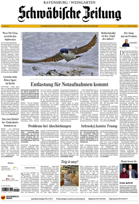 Cover of Schwabische Zeitung (Ravensburg / Weingarten)
