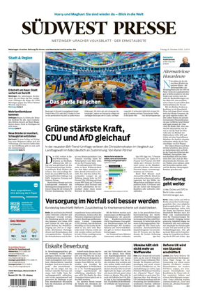 Cover of Sudwest Presse - Metzinger Uracher Volksblatt - Der Ermstalbote