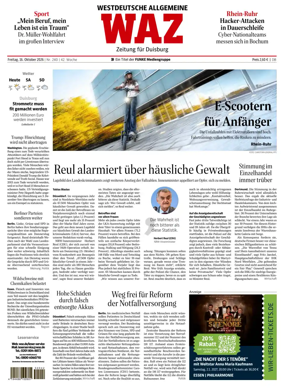 Cover of Westdeutsche Allgemeine Zeitung (Duisburg)