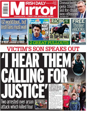 Cover of Irish Daily Mirror