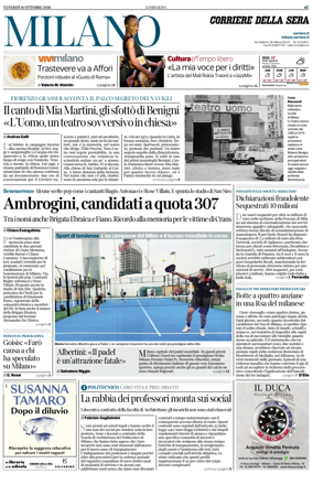 Cover of Corriere della Sera (Milano)