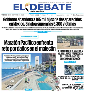 Cover of El Debate de Mazatlan