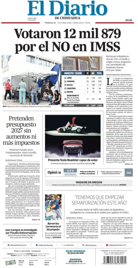 Cover of El Diario de Chihuahua