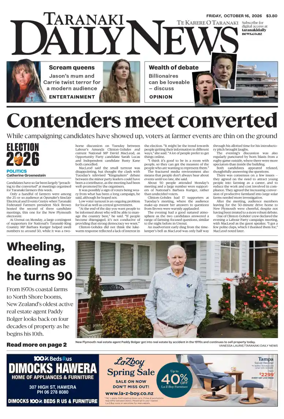 Cover of Taranaki Daily News