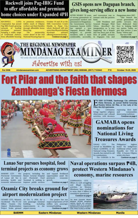 Cover of The Mindanao Examiner Regional Newspaper