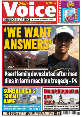 Cover of Daily Voice (South Africa)