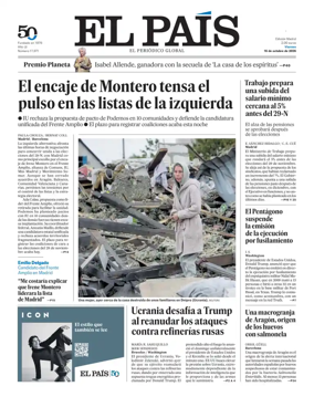 Cover of El Pais Madrid