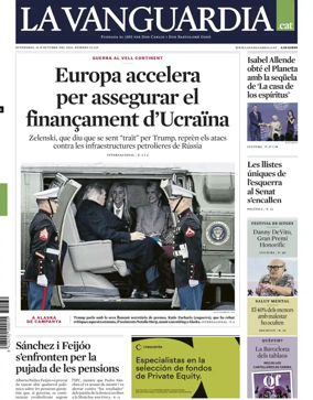 Cover of La Vanguardia (Catalonia - 1st edition)