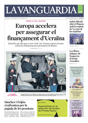 Cover of La Vanguardia (Catala)
