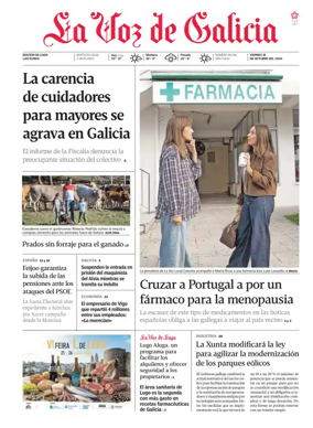 Cover of La Voz de Galicia (Lugo)