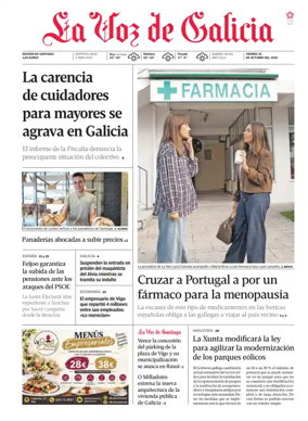 Cover of La Voz de Galicia (Santiago)