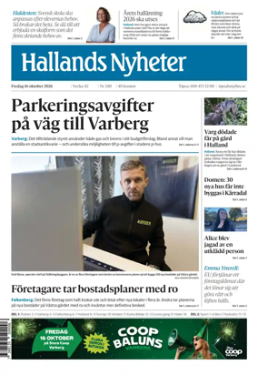 Cover of Hallands Nyheter