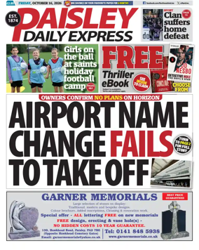 Cover of Paisley Daily Express