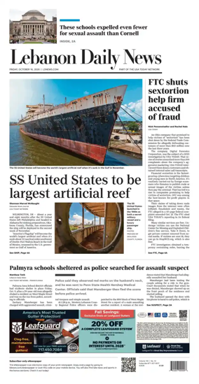 Cover of Lebanon Daily News