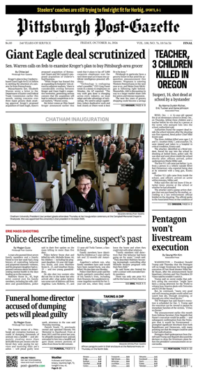 Cover of Pittsburgh Post-Gazette