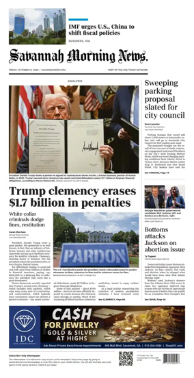 Cover of Savannah Morning News