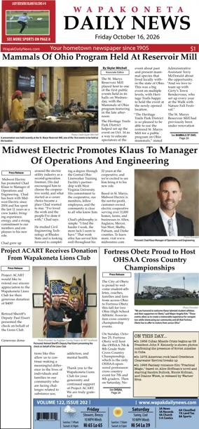 Cover of Wapakoneta Daily News