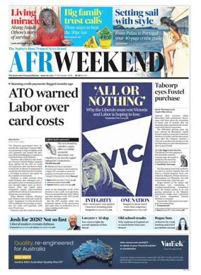 Cover of The Australian Financial Review